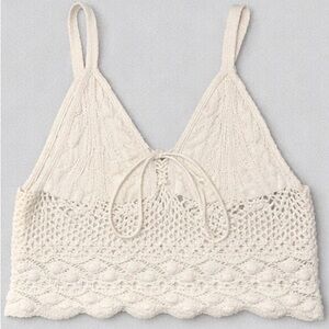 Pull&Bear Cream Crochet Bralette Top